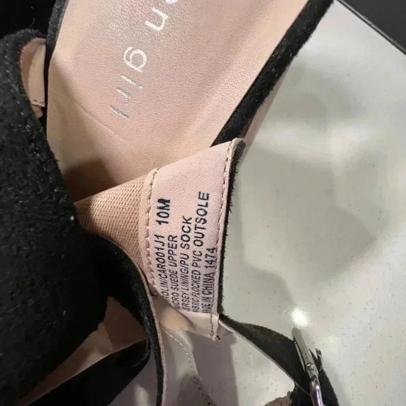 Madden Girl Black Suede Open Toe Heels Size 10 - Picture 3 of 12